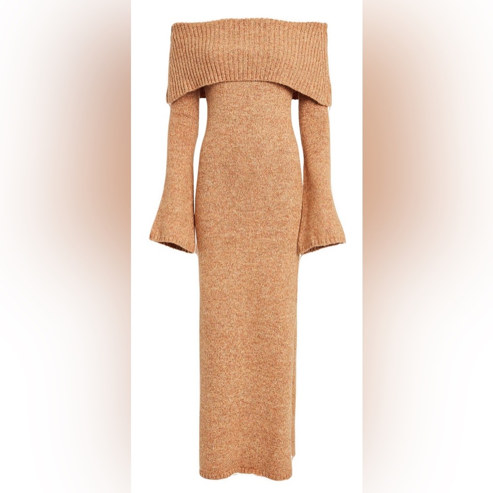 Cult Gaia Brand New with Tags Mariel Off the Shoulder Knit Sweater Dress, Size L